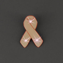 Pink Ribbon Flashing Body Light Lapel Pins