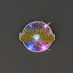 Light Up Happy New Year Disco Ball Lanyard