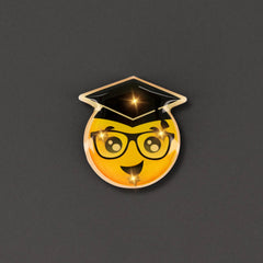 Graduation Emoji Flashing Lapel Pins
