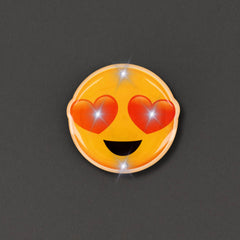 LED Heart Eyes Emoji Flashing Body Light Lapel Pins