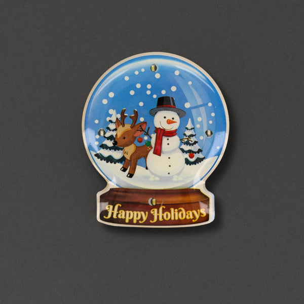 Light Up Snow Globe Holiday Pins