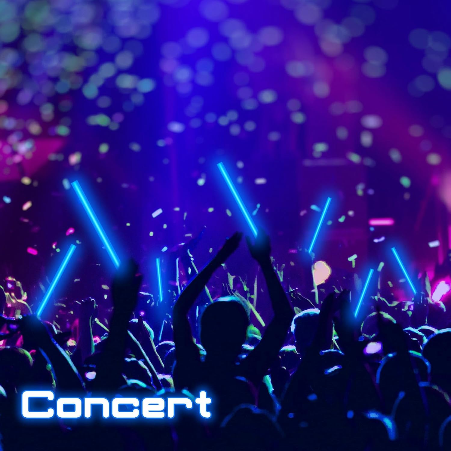 15 Inch Premium Blue Big Glow Sticks - Pack of 5 | PartyGlowz.com