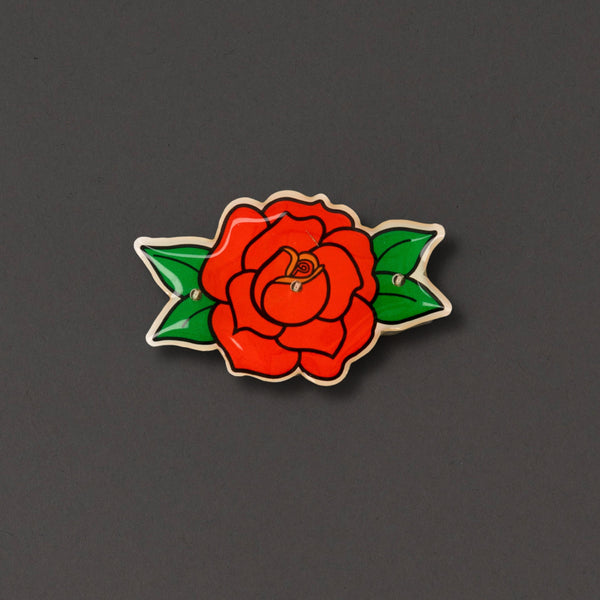Red Rose Flashing Body Light Lapel Pins