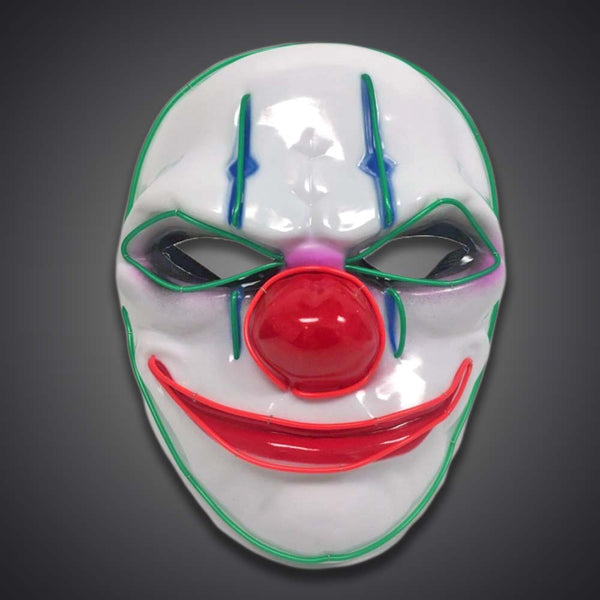 Light up El Wire Clown Mask