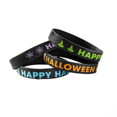 Happy Halloween Black Silicone Bracelets
