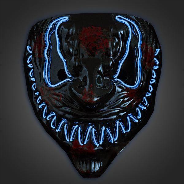 Light up Blue EL Wire Venom Mask