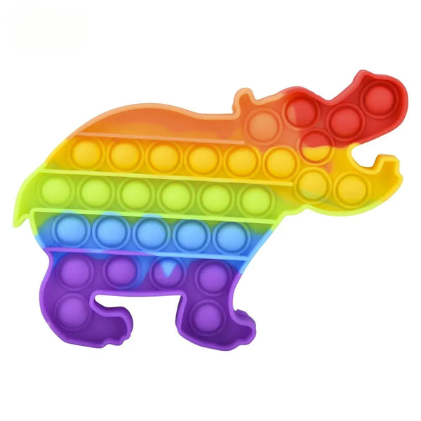 7 Rainbow Hippo Bubble Poppers