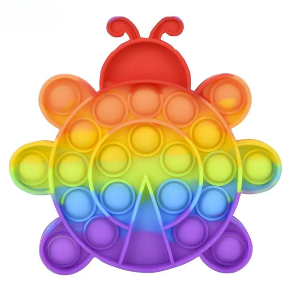 5 Rainbow Ladybug Bubble Poppers