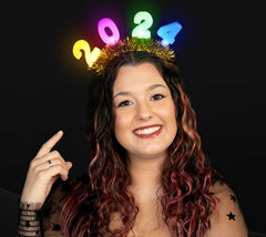 Led 2024 New Years Eve Tinsel Headband