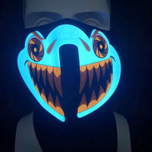 Light up El Wire Scary Halloween Panel Mask