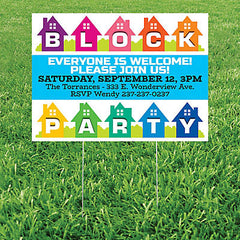 Personalized Block Party Yard Sign