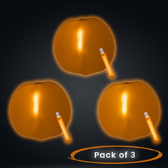 12 Inch Glow in The Dark Orange Beach Balls - Pack of 3