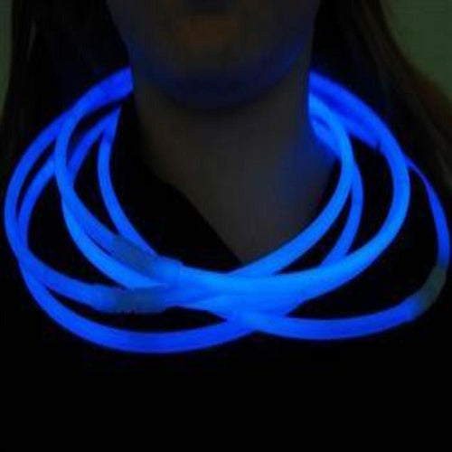 22 Inch Premium Jumbo Blue Glow Sticks Necklaces