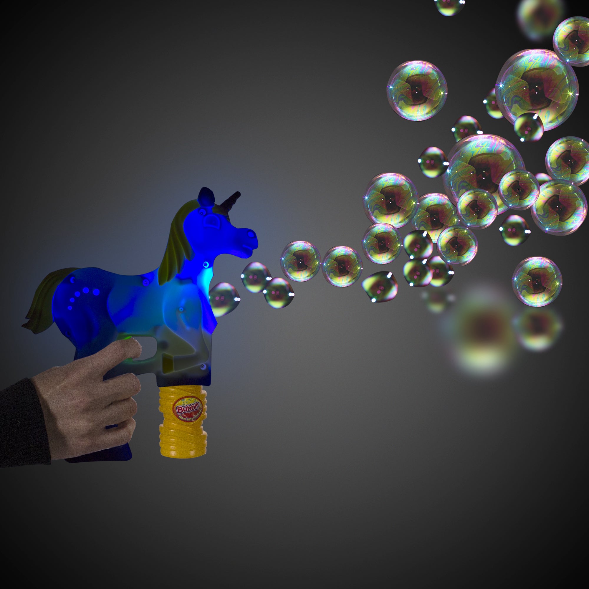 Magical LED Light up Unicorn Bubble Gun - Main Image