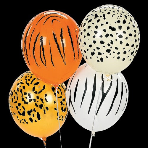 11 Latex Balloons Jungle Animal Print