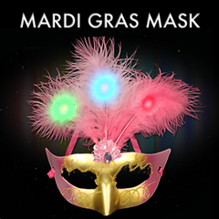 Light-Up Pink Plume Mask