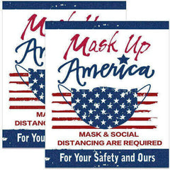 Mask Up America Print Sign Sticker - Pack of 2