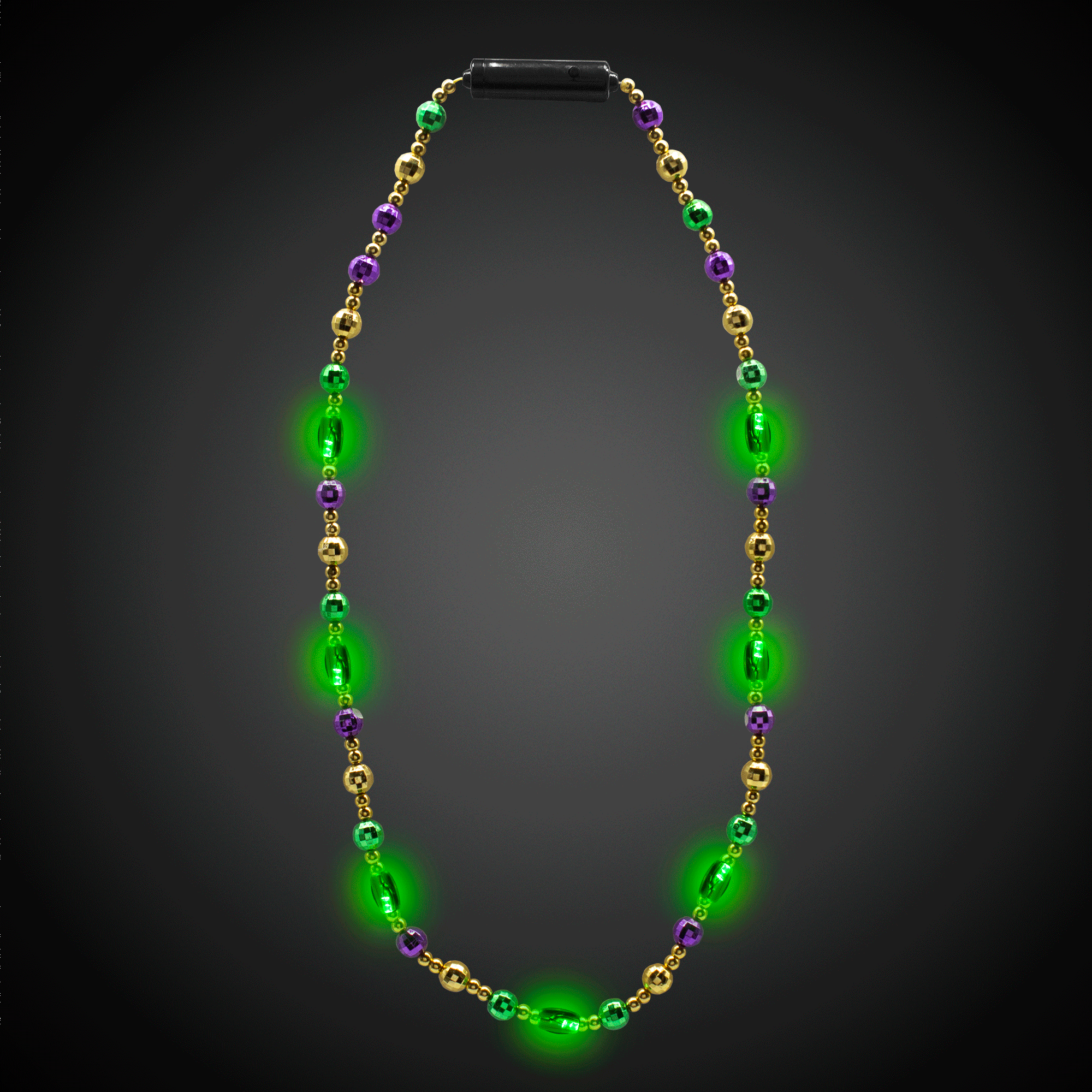 Light Up Beads Mardi Gras Necklace (Pack of 12)