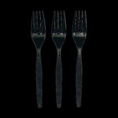 Black Solid Color Plastic Forks