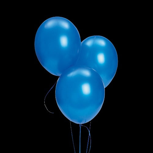 11 Metallic Blue Latex Balloons