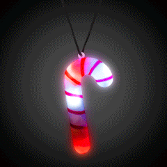 LED Light Up Flashing Candy Cane Necklace