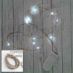 39 Inch Fairy Light Copper Wire - White LEDs(Coin Cell Operated)