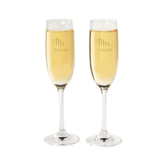 Personalized Mr. & Mrs. Glass Champagne Flutes