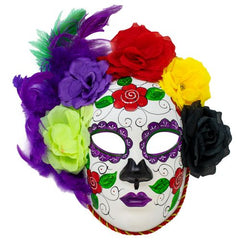 Roses Painted Multicolor Deluxe Mask