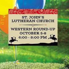 Personalized Church Western Event Yard Sign