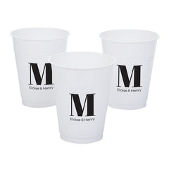 Personalized Monogram Plastic Cups