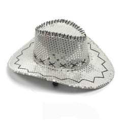 Stylish Silver Sequin Cowboy Hat