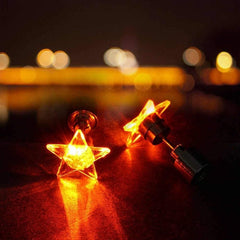LED Light Up Orange Star Stud Earrings