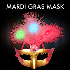 Light-Up Red Plume Mask