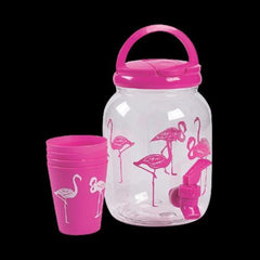 Flamingo Drink Dispenser with Cups