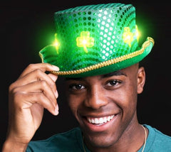 LED light up Clover Top Hat