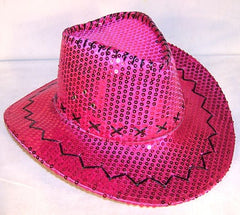 Stylish Hot Pink Sequin Cowboy Hat