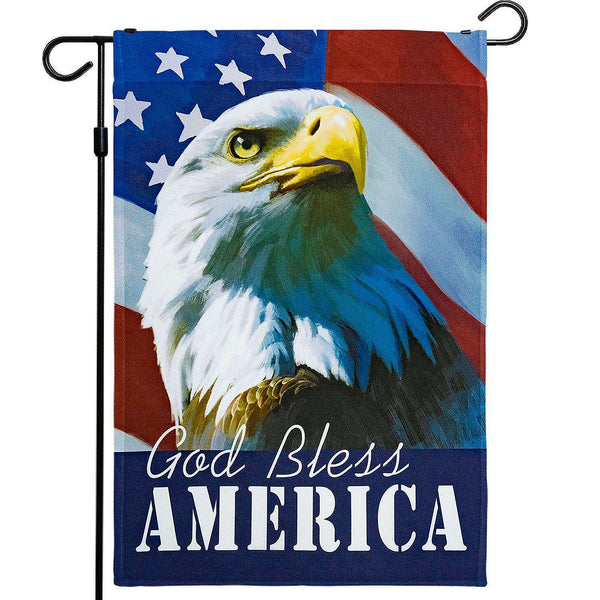 God Bless America Eagle Patriotic Garden American Flag 12 x 18