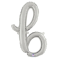 24  Script Letter  B  Silver (Air-Fill Only)