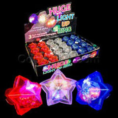 LED Light Up Star Gem Rings - Red, White And Blue Patriotic Colors