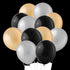11" Latex Balloon Silver, Gold & Black