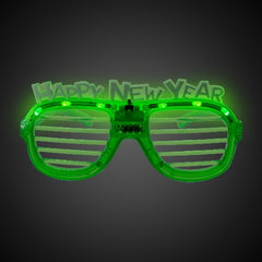 LED New Year Green Slotted Shades
