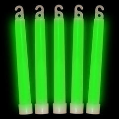 6 Inch Ultra-Bright Emergency Industrial Grade Green Glow Sticks - Pack of 12