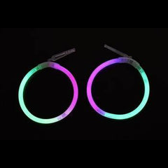 Glow In The Dark Hoop Earrings Bi-Color - Green Pink