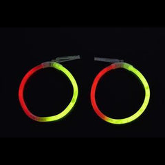 Glow In The Dark Hoop Earrings Bi-Color - Red Yellow