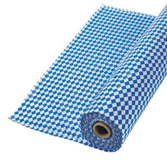Blue & White Argyle Plastic Tablecloth Roll
