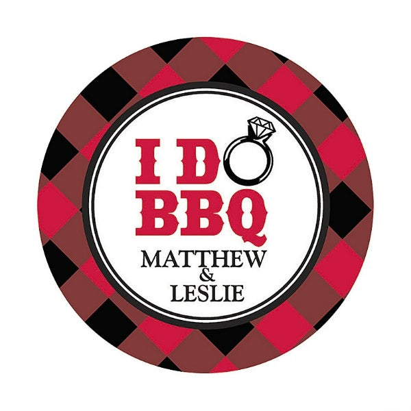 Personalized I Do BBQ Favor Stickers