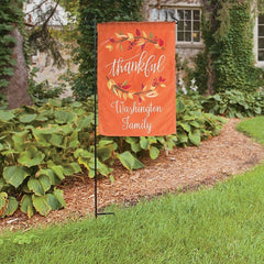 Personalized Fall & Thanksgiving Garden Flag - 13" x 18 1/2"