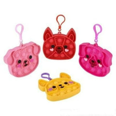 3.75" Valentines Dog Bubble Popper Clip Ons
