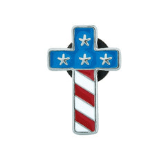 Flag Cross Enamel Pins