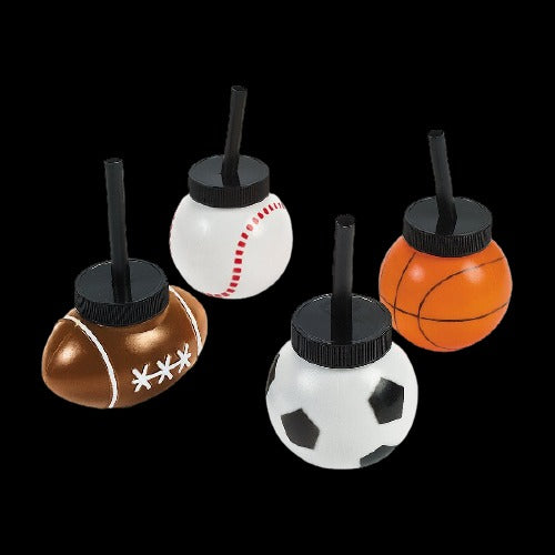 14 Oz Golf Ball Molded Cups with Straws